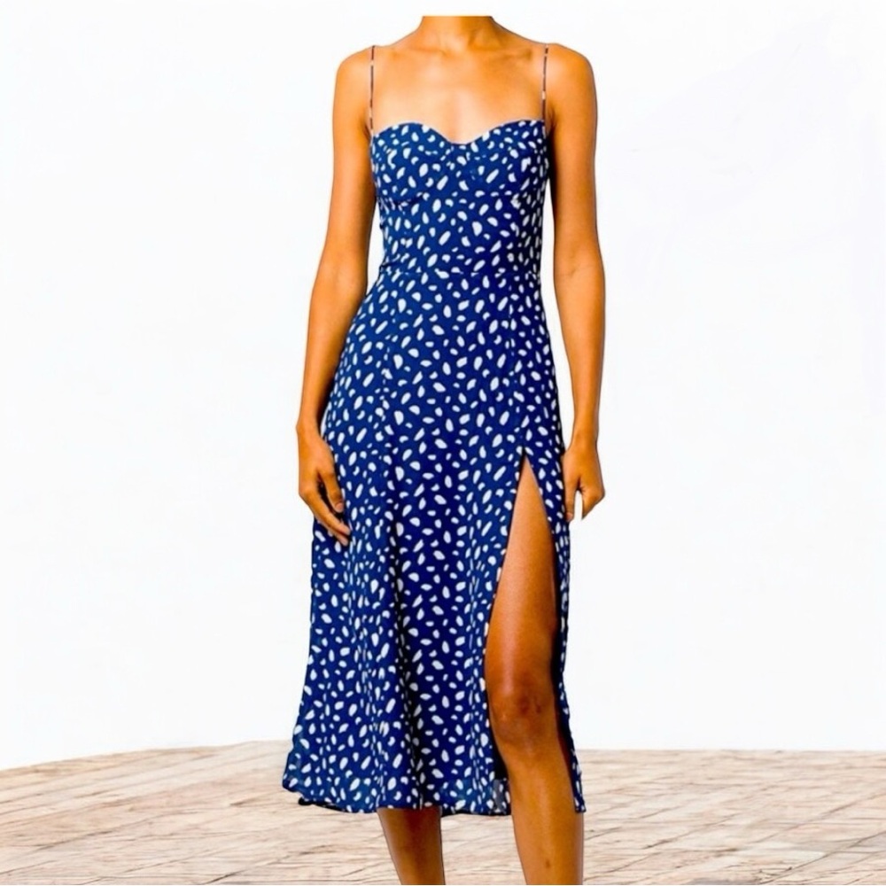 Reformation NWOT Juliette Midi Dress in Moray Blue | Size 0 | Orig $278